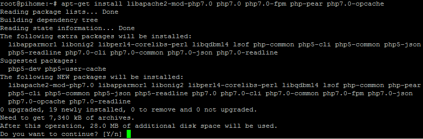 Raspberry Pi PHP 7 Installation 