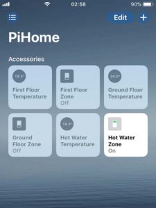 PiHome Heating Zone iOS HomeKit