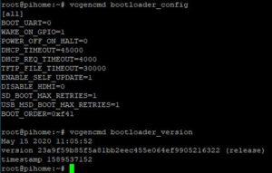 Raspberry pi 4 bootloader config and version